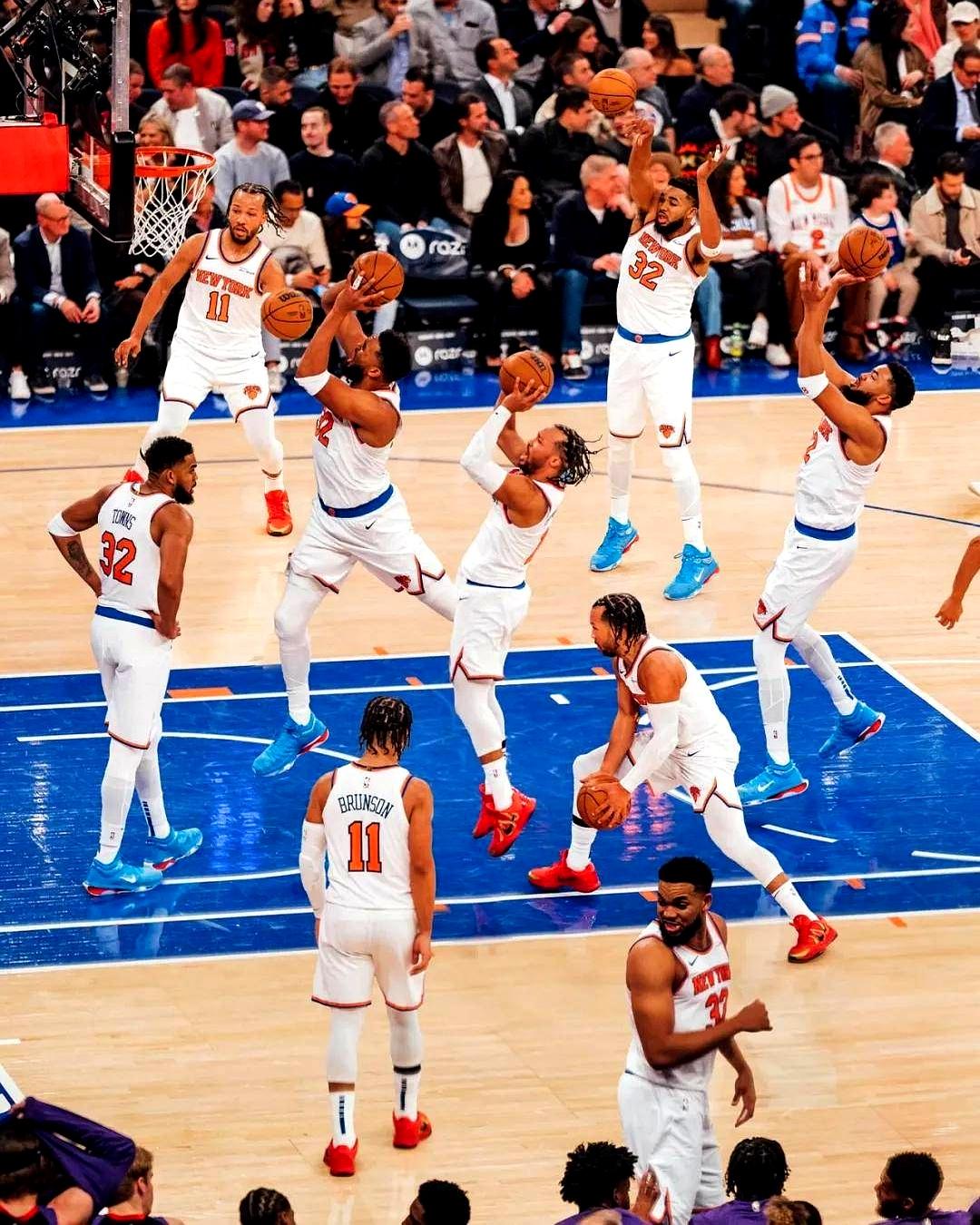 尼克斯队全队积极拼搏,终场险胜对手 尼克斯队全队积极拼搏,终场险胜对手